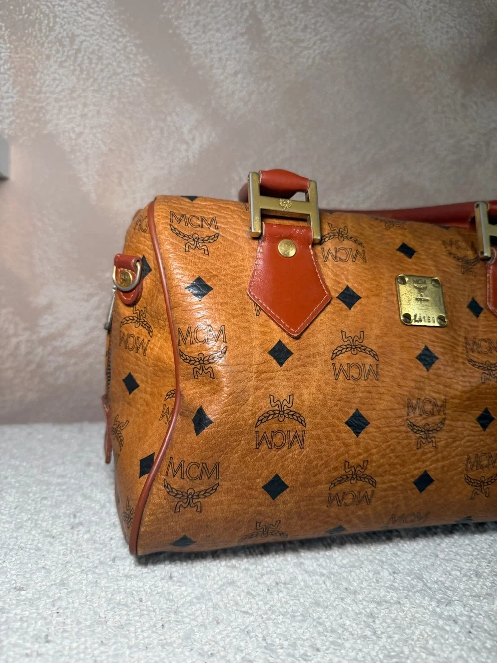 MCM satchel cognac